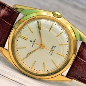 STOWA - Vintage German Men&#39;s Watch - 17 jewels, Men&#39;s VINTAGE WATCH, Gents Watch, German watch, Dress watch, Leather Watch