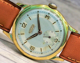 ROAMER POPULAR, Swiss watch 17 Jewels, Cal. MST 401, Swiss mechanical watch for men, controlled and adjusted. Gift for men, mechanical watch