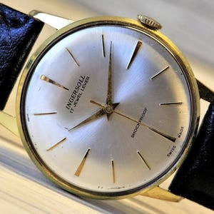 SWISS Vintage men&#39;s watch INGERSOLL-1960&#39;s, 17 Jewels, Cal. ST 96, Swiss watch, mechanical watch, Men&#39;s Watch, Unique Wrist watch, Incabloc