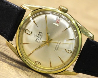 Vintage Automatic watch ALLAINE 25 Jewels, With date, Men's Vintage Watch, Swiss watch Cal. F 4007N, Men's Swiss watch, Mechanical watch