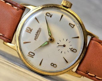 Swiss Vintage Watch "ROAMER" 15 jewels, Incabloc, Antimagnetic, Cal. MST 401. Mechanical Watch 1955's