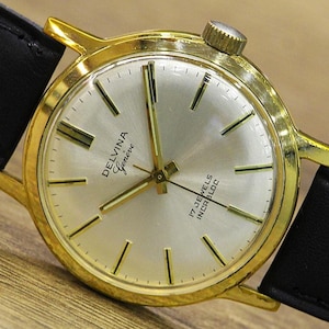 Swiss made Men&#39;s watch, Vintage watch &quot;DELVINA&quot; 1960&#39;s, Cal. ST 96, 17 Jewels, Swiss watch, Mechanical watch, Men&#39;s Watch, Wrist watch
