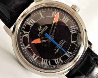 Swiss mechanical watch for men ROAMER, Swiss watch 17Jewels, controlled and adjusted. Gift for men, mechanical watch, Men's Wrist watch