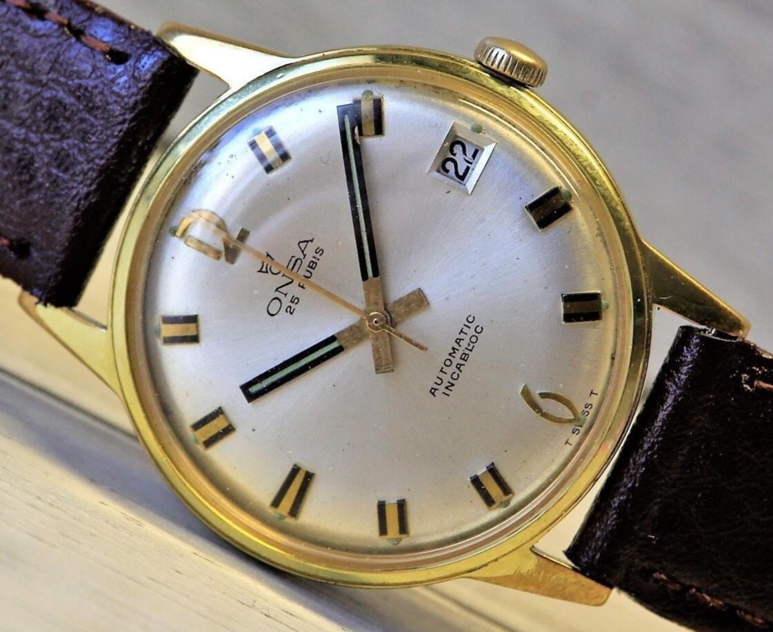 Swiss Men's Watch ONSA Automatic, 25 Jewels 1960s, Vintage Watch