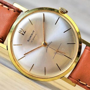 SWISS Vintage watch &quot;SUMMIT&quot;- 1960&#39;s, Cal. P 320, 17 Rubis, sweep second, Swiss watch, Mechanical watch, Men&#39;s Watch, Unique  watch