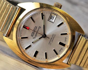 ROAMER SUPERKING - 17 Jewels, Cal. MST 521, Swiss mechanical watch for men. Gift for men, mechanical watch, Swiss Men's Watch, Wrist watch