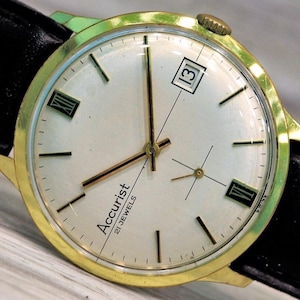 Vintage Watch ACCURIST, Men&#39;s SWISS watch 1960s ,21 Jewels, Antimagnetic, Gold plated, Retro Watch, Mechanical Watch, Father&#39;s Day gift