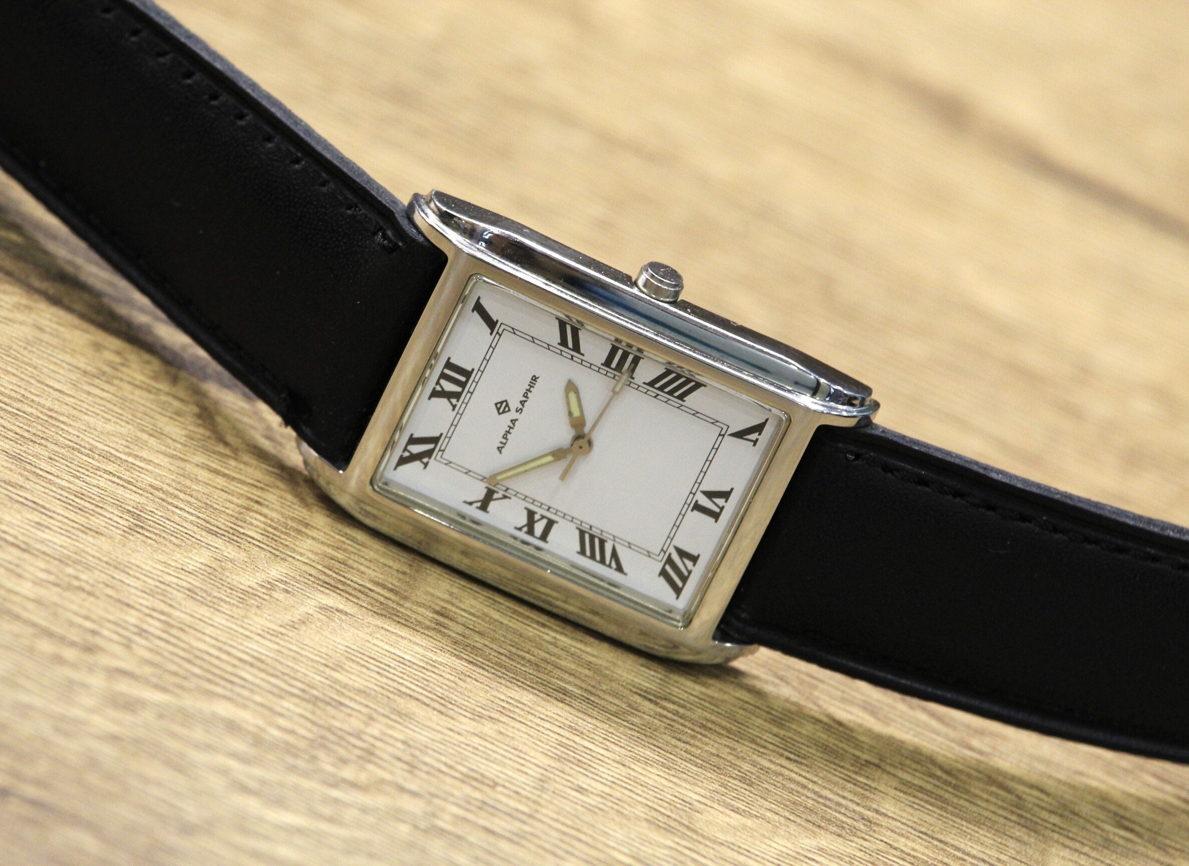 Swiss Watch Tank alpha Saphir Vintage Swiss Watch Quartz Watch Working With Battery. Men s Watch All Stainless Steel Gift for Men Etsy Israel