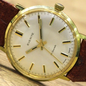 Vintage SWISS men&#39;s watch &quot;EVERITE&quot; - 1960&#39;s, Cal. AS 1900/01, 17 Jewels, Swiss watch, mechanical watch, Men&#39;s Watch, Unique Wrist watch.
