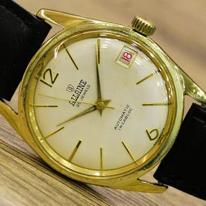 Vintage Automatic watch ALLAINE 25 Jewels, With date, Men&#39;s Vintage Watch, Swiss watch Cal. F 4007N, Men&#39;s Swiss watch, Mechanical watch
