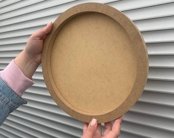 Tavola artistica con bordi, Tavola MDF per pittura, Tela rotonda, Artigianato e Decorazione, Cerchi MDF, Resina epossidica orologio, Quadrante orologio, Tavola rotonda