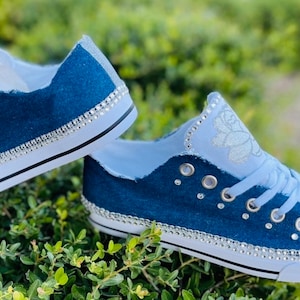 Denim and Bling Canvas Shoes