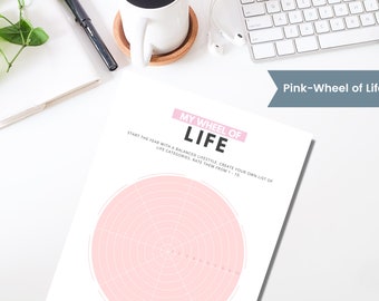 Blank Wheel of Llife Template, Printable Wheel of Life, Wheel of Life to Write Your Own Life Categories, Instant Download, A4 Size