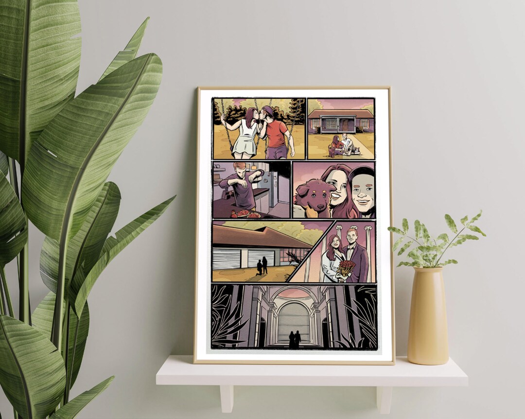 Personalized Custom Comic Strip Wall Art Etsy