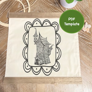 Casa Assombrada - Modelo de Bordado à Mão em PDF