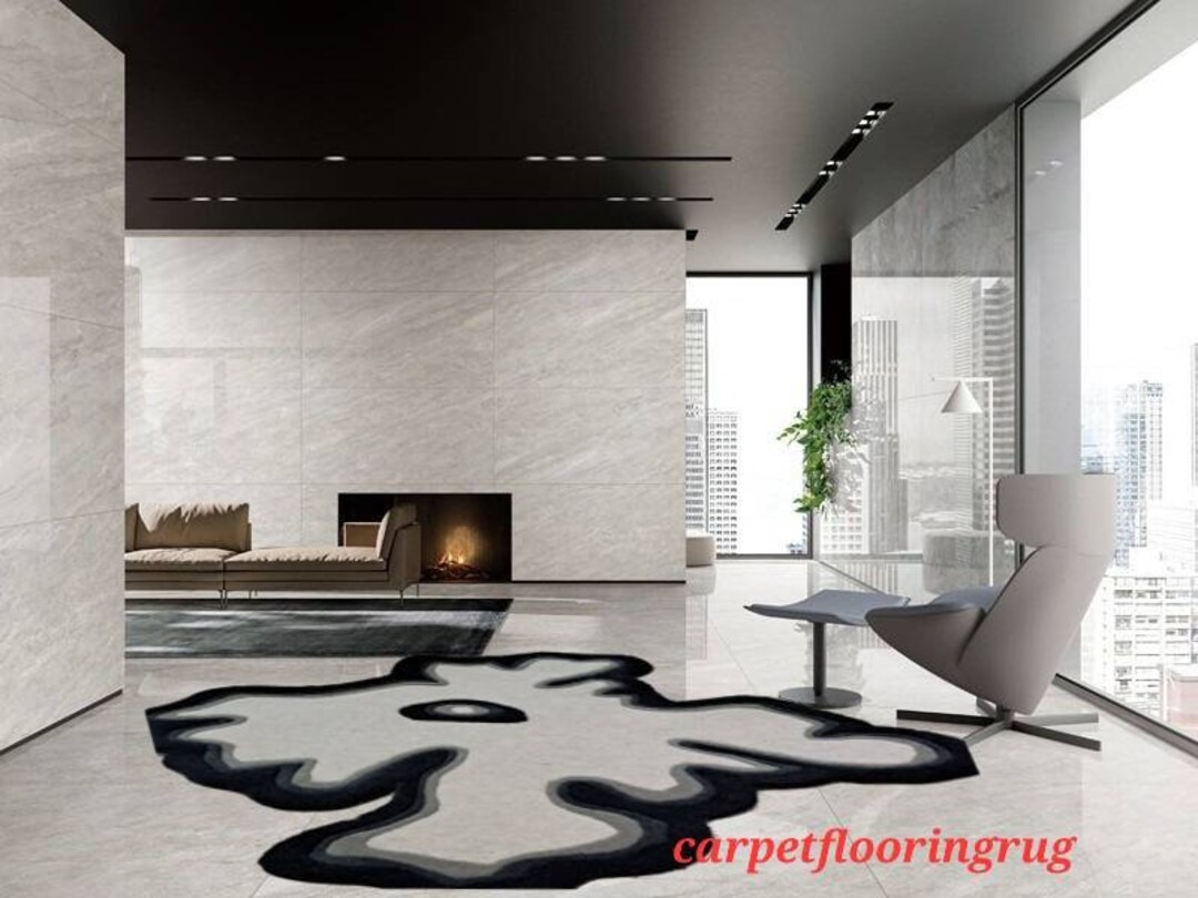 Bad Rug Design Irregular Shape Rug,handmade Designer Rug,modern Abstract Rug for ...