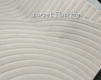 Premium quality soft new Zealand wool ivory area rug, designer high low loop cut handtufted rug for living room bedroom lounge hall gifts