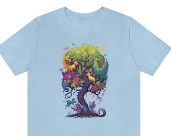 Fantasy Image T-Shirt, Perfect for both young and old Kids! Colorful and fun image of magical creatures playing together