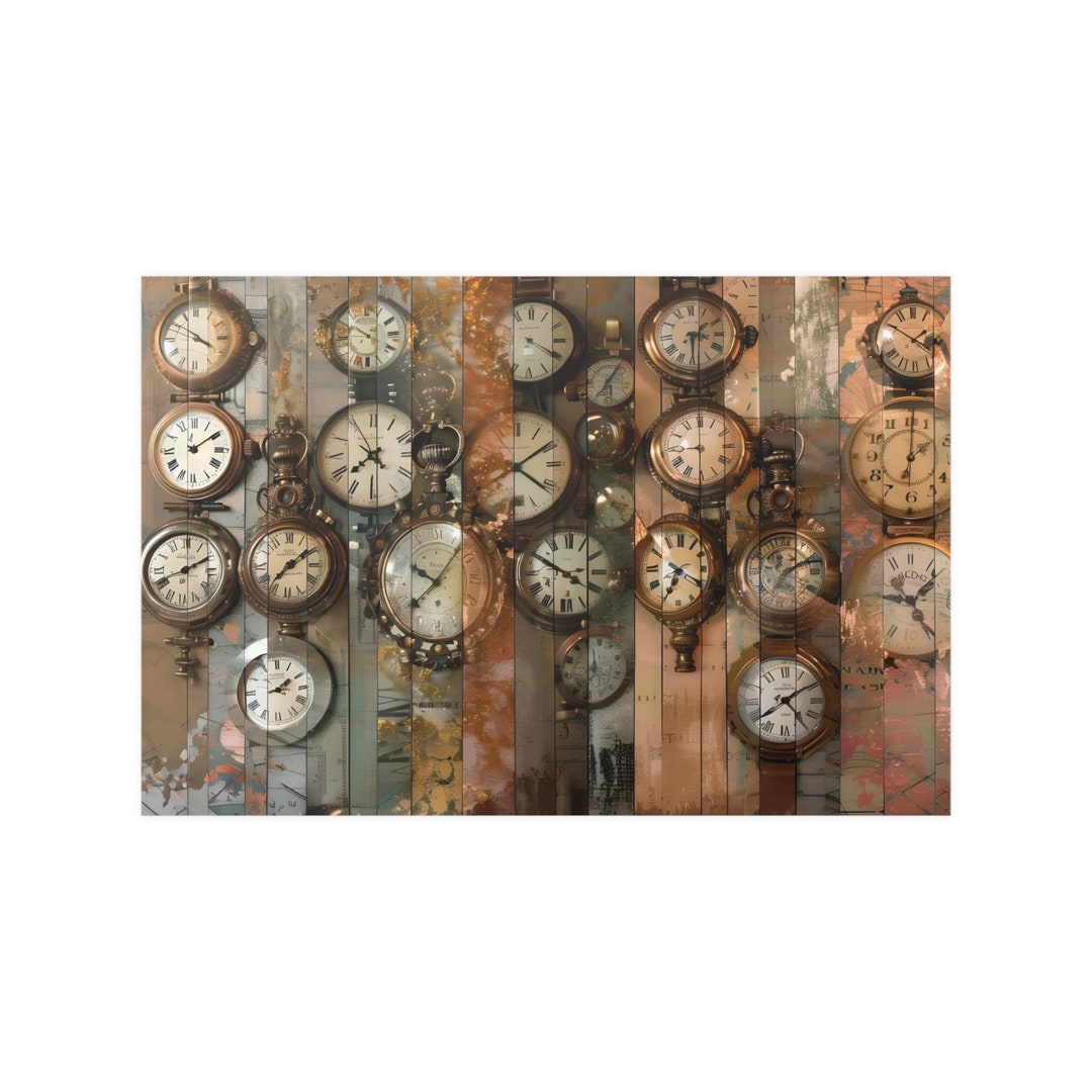 Art of Time Clock and Watch Poster Series Special Designed for Those Both Old and Young Who Are