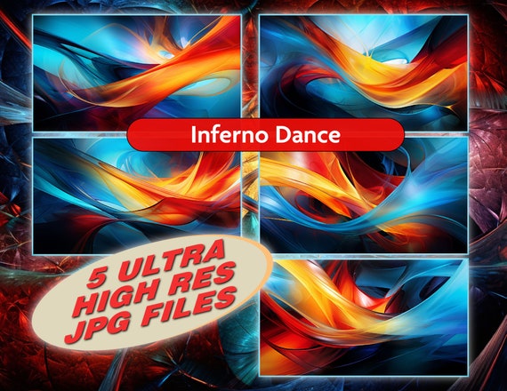 Inferno Dance a mesmerizing digital image that captures the beauty of swirling and moving flames against a backdrop of dark energy & passion