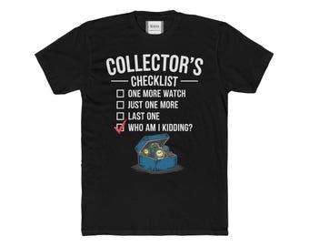 Camiseta con lista de verificación para coleccionistas de relojes: camiseta gráfica con humor
