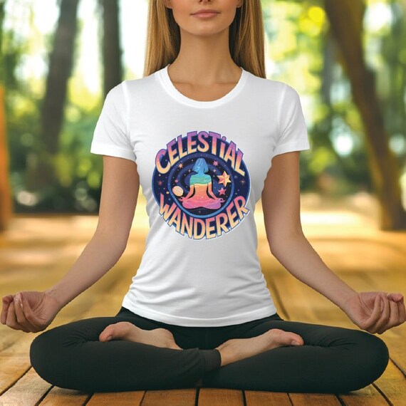 Celestial Wanderer Tee - Vibrant Space-Inspired Graphic T-Shirt for Dreamers and Spiritual Explorers