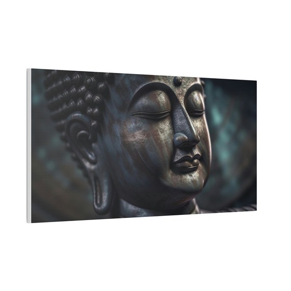 Buddhist Inspired Wall Art: Digital Print of Serene Zen Meditation Scene on Canvas
