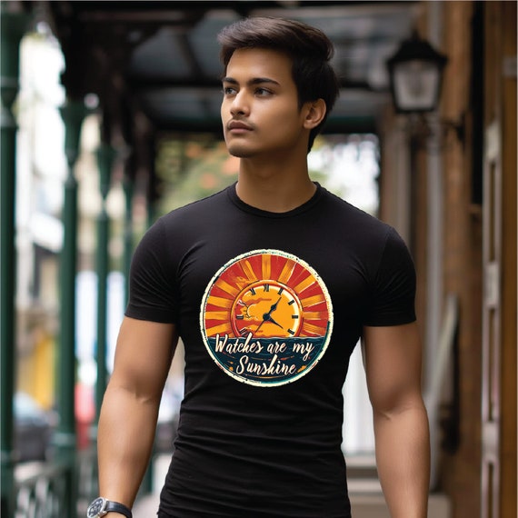 Artistic Sun Watch Dial T-Shirt | Vibrant Horology Enthusiast Top
