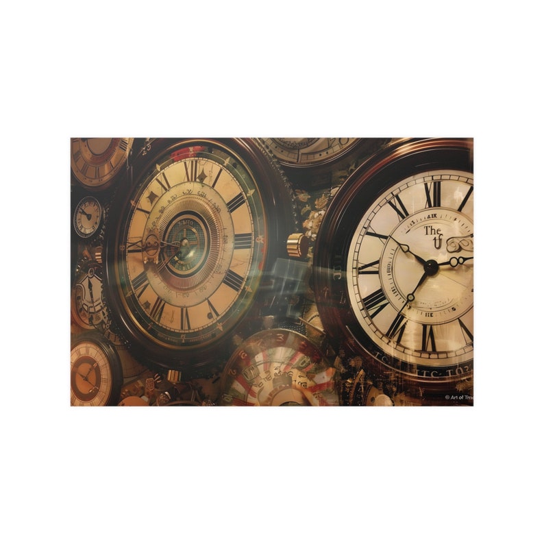 Art of Time Clock and Watch Poster Series Special Designed for Those Both Old and Young Who Are