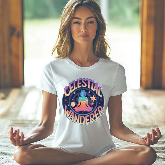 Celestial Wanderer Tee - Vibrant Space-Inspired Graphic T-Shirt for Dreamers and Spiritual Explorers