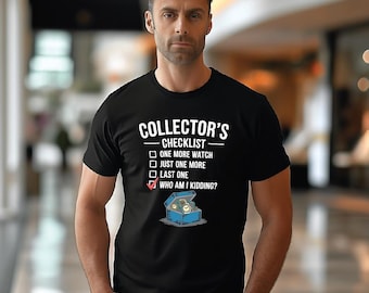 Camiseta con lista de verificación para coleccionistas de relojes: gráfico retro humorístico