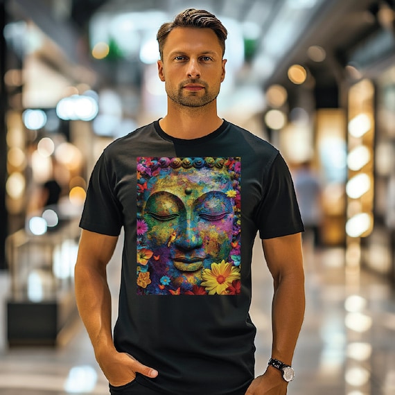 Buddha's Garden - Beautiful Buddha T-Shirt, Buddhist, Buddhism, Yoga, Yoga Wear, Buddhist T-Shirt, Men's Gift, Women's Gift