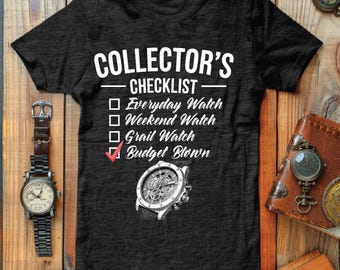 Camiseta divertida con estampado para amantes de los relojes - Camiseta con la frase "Lista de verificación de presupuesto excedido" - Regalo para entusiastas de la relojería