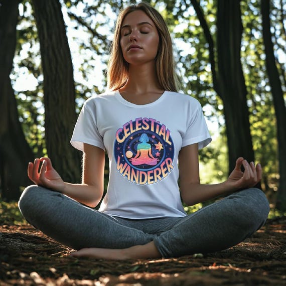 Celestial Wanderer Tee - Vibrant Space-Inspired Graphic T-Shirt for Dreamers and Spiritual Explorers