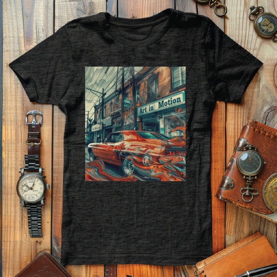 Vintage Muscle Car T-Shirt – Retro Graphic Tee for Car Enthusiasts & Streetwear Lovers, Urban Art in Motion