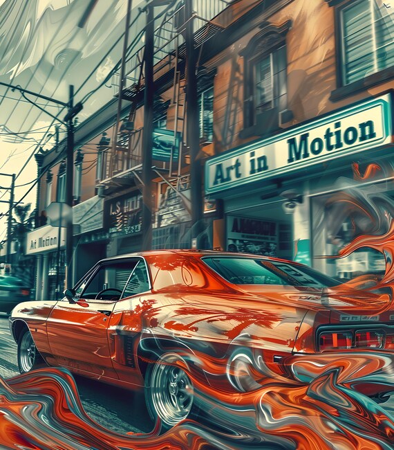 Vintage Muscle Car T-Shirt: Urban Art in Motion