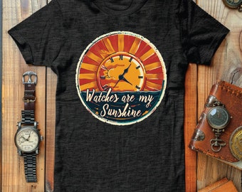 Artistic Sun Watch Dial T-Shirt | Vibrant Horology Enthusiast Top