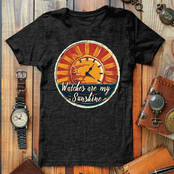 Timekeeper Sun Design T-Shirt - Minimalist Artistic Style for Daily Wear