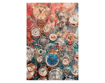 Art of Time Poster: Clock & Watch Collage, Horology Design