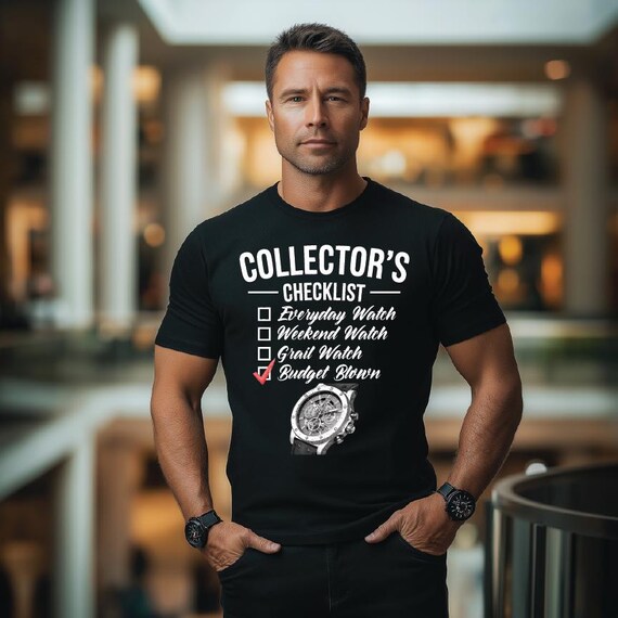 Watch Lovers Funny Graphic Tee - Budget Blown Checklist Shirt Gift for Horology Enthusiasts