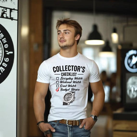 Watch Lovers Funny Graphic Tee - Budget Blown Checklist Shirt Gift for Horology Enthusiasts