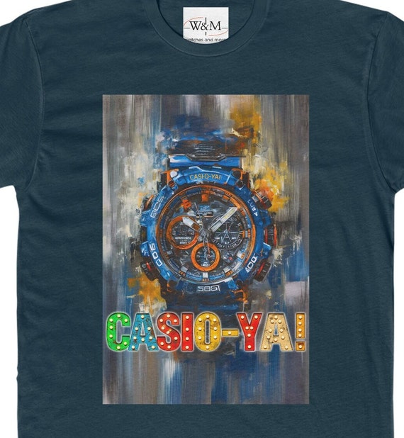 Casio Watch Tee with Abstract Art Design