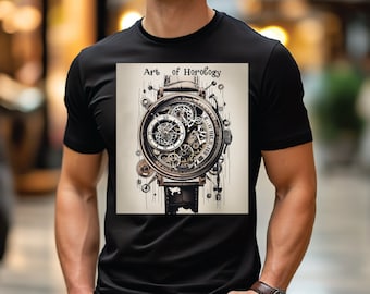 t-shirt artistique d'horlogerie mécanique | Chemise détaillée pour garde-temps