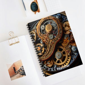 Gift for Watch Collectors - Watch Journal Spiral Notebook - Ruled Line, #watchfan, watches, watch movement, horology, watch graphics