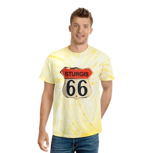 Biker / Motorrad Tie Dyed T-Shirt Vintage Retro Sturgis 66