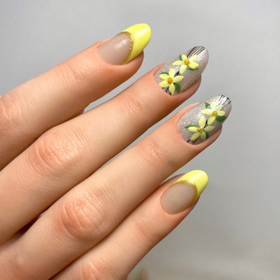 spring nails acrylic almond