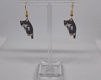 Pendientes colgantes hipoalergénicos con dije de raza de gato