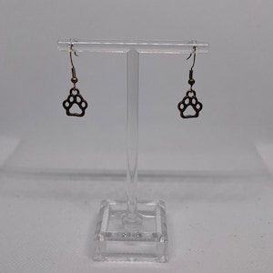 Paw print pet charm hypoallergenic earrings