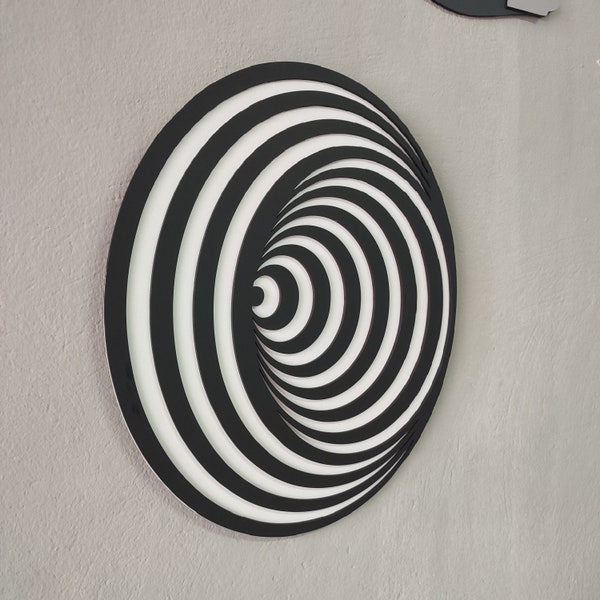 3D Optical illusion Wooden Wall Decor, Swirl wall decor - Add Depth and Elegance to Your Space with Stunning 3D Art