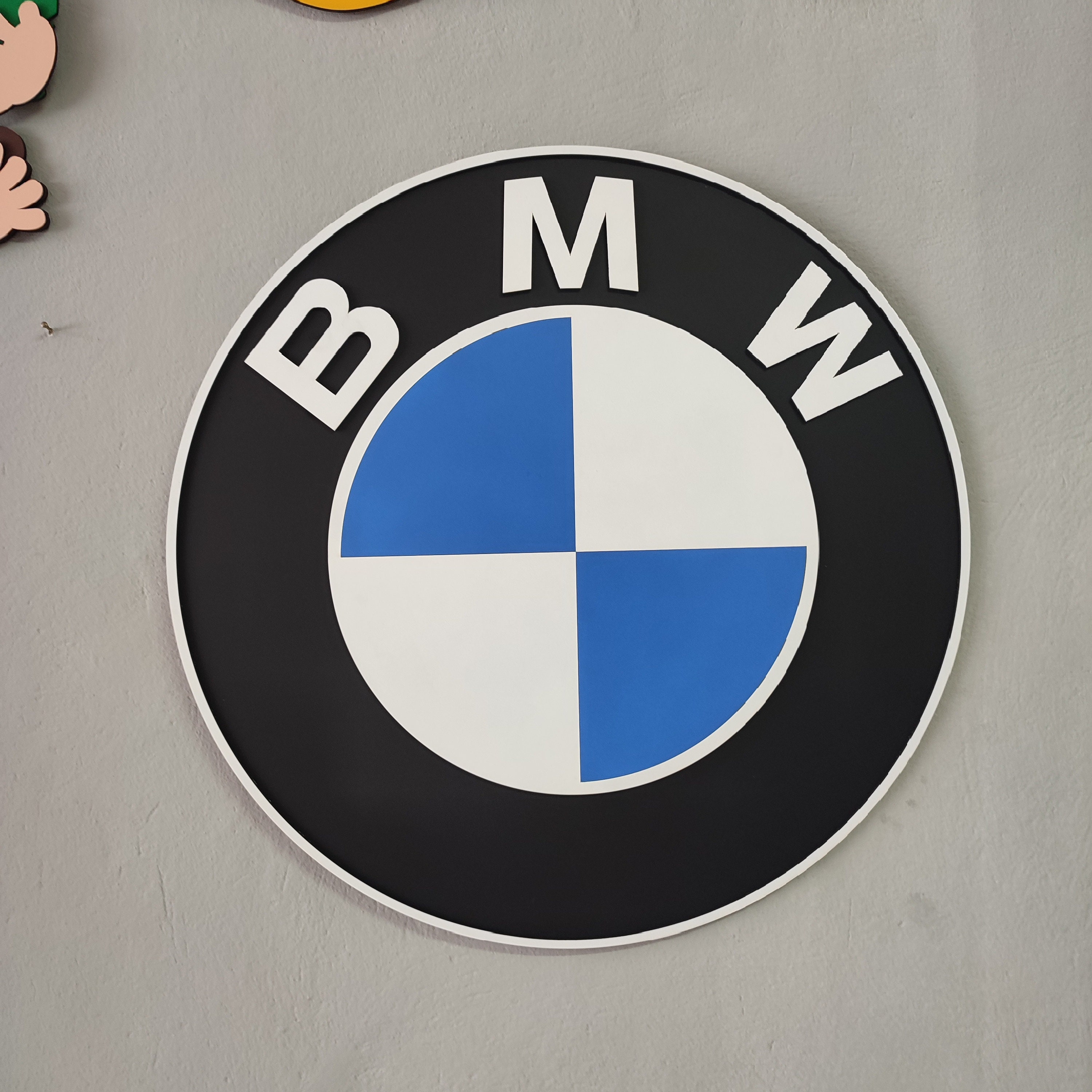 Plaque décorative métallique avec cordelette BMW SERVICE - 10 x 20 cm -  UF01537 